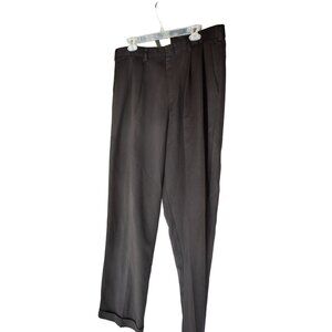 Men's Vintage Dockers Black Dress Pants Pleated Cuffed 38/32